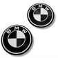 BMW Roundel Emblem Covers - Full Carbon Fiber Black and White Style