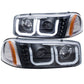 Anzo 1999-2006 Gmc Sierra 1500 Projector Headlights w/ U-Bar Black