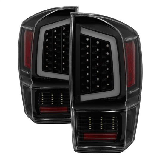 SPYDER xTune 16-18 Toyota Tacoma Light Bar LED Tail Lights - Black Smoked (ALT-JH-TTA16-LBLED-BSM) 9041693