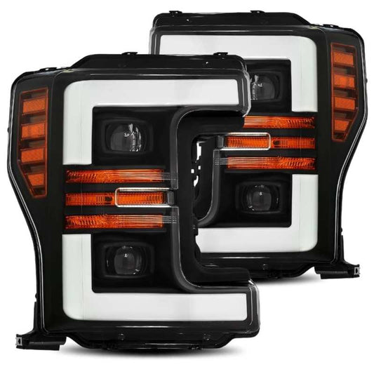 AlphaRex 17-19 Ford F-250 SD PRO-Series Proj Headlight Plnk Style Matte Blk w/Activ Light/Seq Signal 880106 *Discontinued