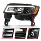 ANZO 2017-2018 Jeep Grand Cherokee Projector Headlights w/ Plank Style Switchback - Black w/ Amber 111418