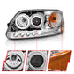 Anzo 1997.5-2003 Ford F-150 Projector Headlights w/ Halo and LED Chrome 1pc