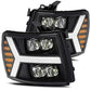 AlphaRex 07-13 Chevy 1500HD NOVA LED Proj Headlights Plank Style Matte Blk w/Activ Light/Seq Signal 880209 *Discontinued