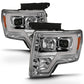 ANZO 2009-2014 Ford F-150 Projector Headlight Plank Style Chrome Amber 111444