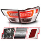 ANZO 11-13 Jeep Grand Cherokee LED Taillights w/ Lightbar Chrome Housing/Clear Lens 4pcs 311441