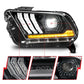 ANZO 13-14 Ford Mustang (w/ Factory HID/Xenon HL only) Projector Headlights w/Light Bar Black 121572
