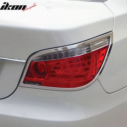 2004-2010 BMW E60 5-Series Sedan Chrome 2PCS Tail Lights Bezel Covers