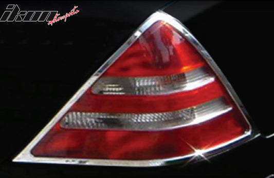 1998-2004 Benz SLK R170 Chrome ABS Tail Lights Frame Bezel Trim Pair