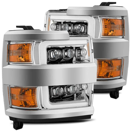 AlphaRex 15-19 Chevy Silverado 2500HD NOVA LED Proj Headlights Plank Style Chrome w/Activ Light/DRL 880216 *Discontinued