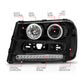 Anzo 2002-2009 Chevrolet Trailblazer Projector Headlights w/ Halo Black