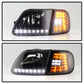 SPYDER Xtune Ford F150 97-03 Crystal Headlights w/ Clear LED Corners Black HD-ON-FF15097-LED-SET-BK 5014184
