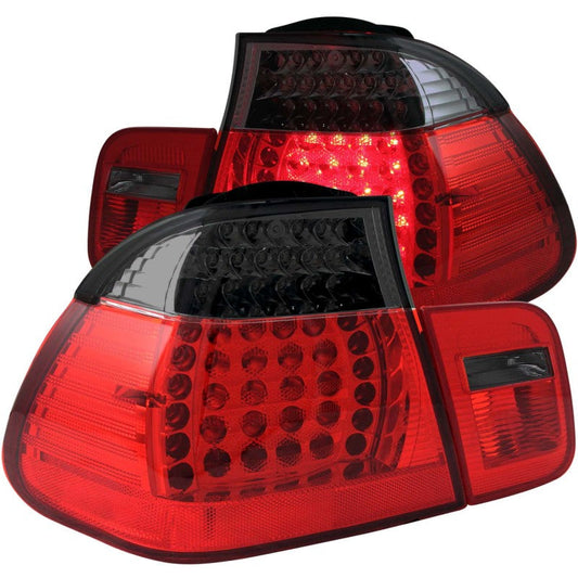 Anzo 2002-2005 BMW 3 Series E46 LED Tail lights Red/Smoke