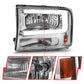 ANZO 99-04 Ford F250/F350/F450/Excursion (excl. 99) Crystal Headlights - w/ Light Bar Chrome Housing 111550