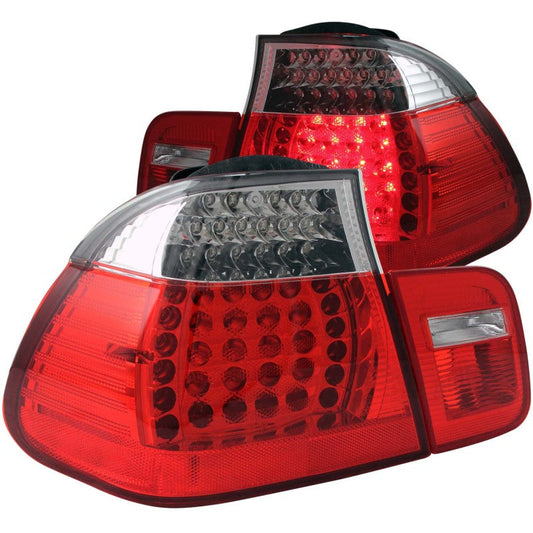 Anzo 2002-2005 BMW 3 Series E46 LED Taillights Red/Clear