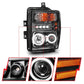 Anzo 2008-2010 Ford F-250 Projector Headlights w/ Halo Black (CCFL)