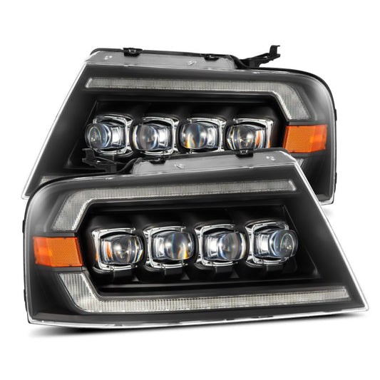 AlphaRex 04-08 Ford F-150 (No 2004 Heritage) NOVA-Series LED Proj HL Alpha-Blk w/Actv Lgt / Seq. Sig 880128 *Discontinued