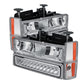 SPYDER Xtune GMC Yukon 92-93 Crystal Headlights w/ Corner & LED Bumper Chrome HD-JH-GMCCK88-LED-AM-C-SET 5073549