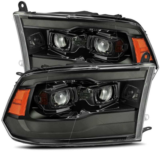 AlphaRex 09-18 Dodge Ram 1500 PRO-Series Projector Headlights Plank Style Alpha Blk w/Seq Signal/DRL 880542 *Discontinued