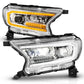ANZO 19-23 Ford Ranger Full LED Projector Headlights w/ Initiation & Sequential - Chrome 111614