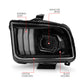 ANZO 05-09 Ford Mustang (w/Factory Halogen HL Only) Projector Headlights w/Light Bar Black Housing 121566