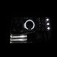 Anzo 1992-1996 Ford F-150 Projector Headlights w/ Halo Chrome w/ Side Marke