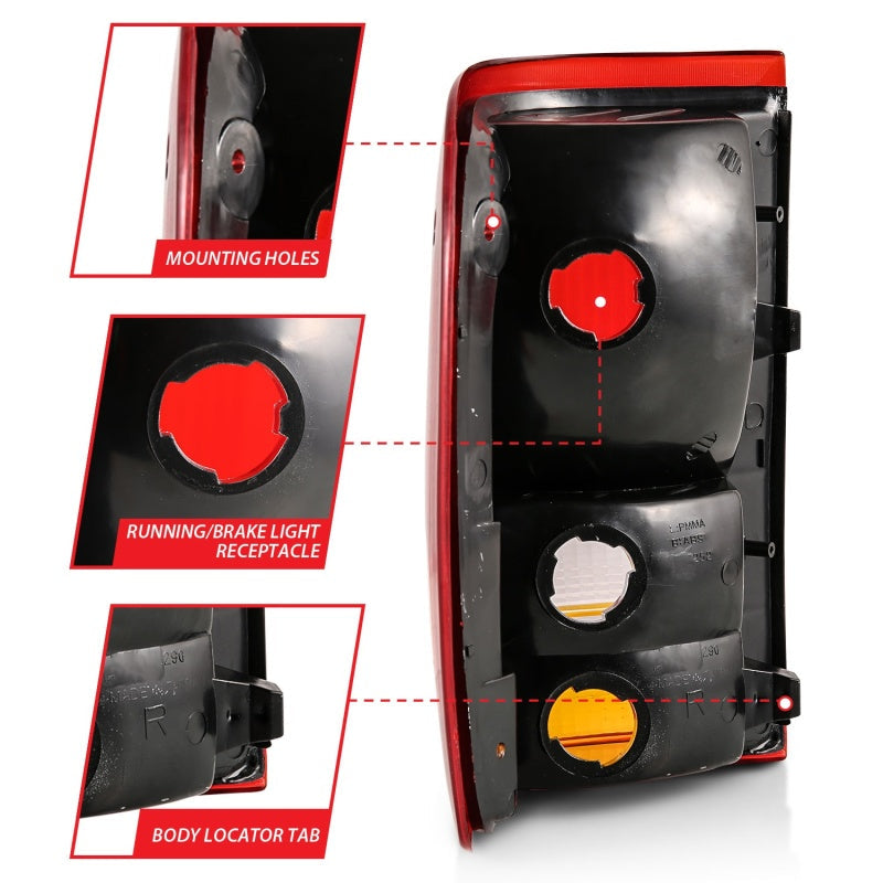 ANZO 1993-1997 Ford Ranger Tail Light Red/Cear (OE) 311310