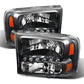 SPYDER Xtune Ford F250 F350 Super Duty 99-04 1Pc Headlights w/ LED Black HD-JH-FF25099-LED-BK 9026164