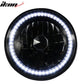 Universal 7" H6024 6014gen White Ring H4 Bulb Angel Eye Headlight