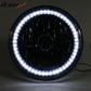 Universal 7" H6024 6014gen White Ring H4 Bulb Angel Eye Headlight