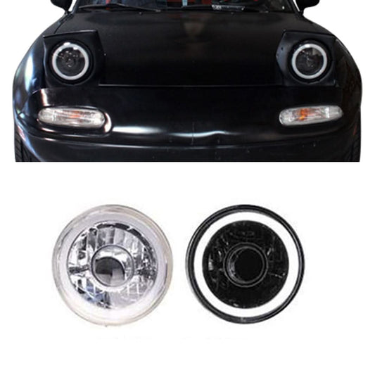 Universal 7'' Round Chrome With White CCFL Halo Headlight Conversion