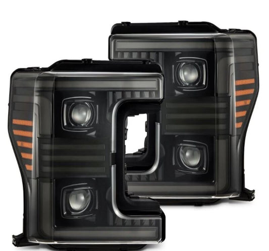 AlphaRex 17-19 Ford F-250/350/450/550 Super Duty PRO-Series Proj Headlights Alpha-Bk w/SS & DRL 880320 *Discontinued