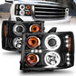 Anzo 2007-2013 Gmc Sierra 1500 Projector Headlights w/ Halo Black