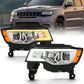 ANZO 2017-2018 Jeep Grand Cherokee Projector Headlights w/ Plank Style Switchback - Chrome w/ Amber 111419