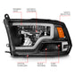ANZO 2009-2020 Dodge Ram 1500 Full LED Square Projector Headlights w/ Chrome Housing Black Amber 111539