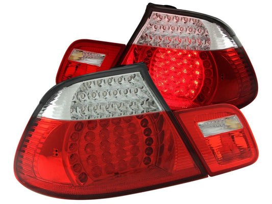 Anzo 2000-2003 BMW 3 Series E46 LED Tail lights Red Clear 4pc