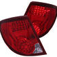 Anzo 2003-2007 Saturn Ion LED Tail lights Red/Clear