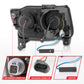 ANZO 11-13 Jeep Grand Cherokee (Factory Halogen Only) Projector Headlights w/Light Bar Swtchbk Black 111568