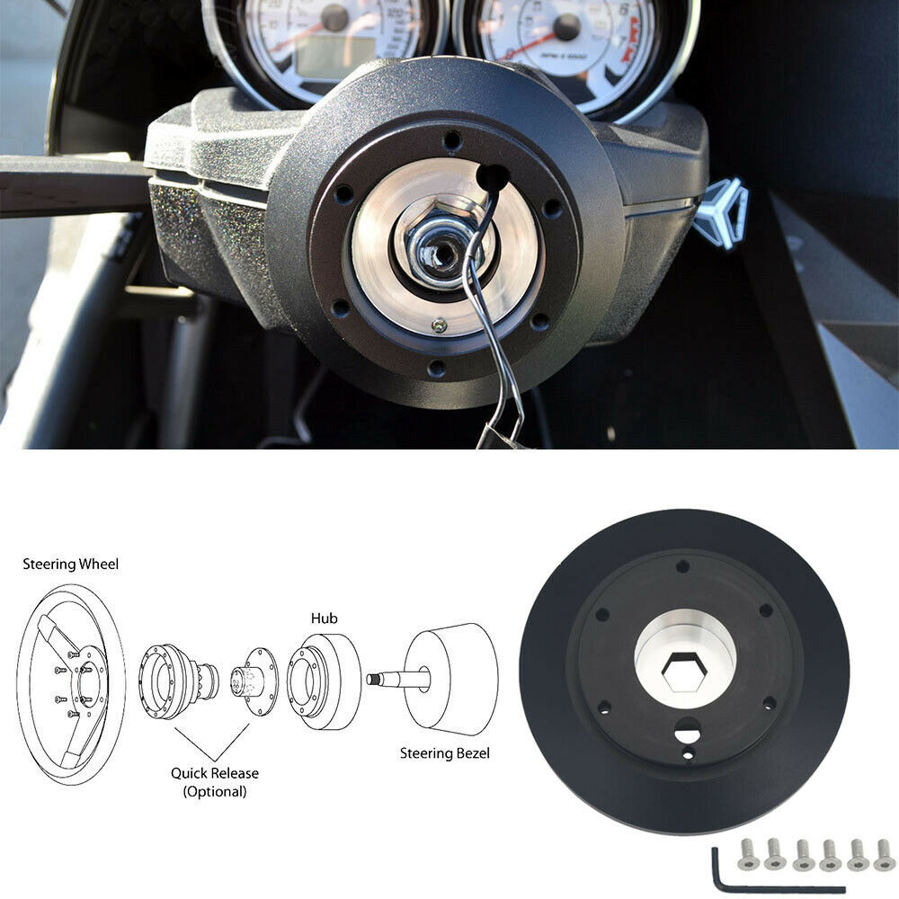 Deep Dish 350mm Steering Wheel + Short Hub Adapter Kit For Mustang Focus Fiesta Mazda
