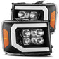 AlphaRex 07-13 GMC 1500HD NOVA LED Proj Headlight Plank Style Gloss Blk w/Activ Light/Seq Signal/DRL 880609 *Discontinued