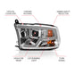 Anzo Dodge Ram 09-18 Projector Plank Style Headlight w/ Halo Chrome Clear A