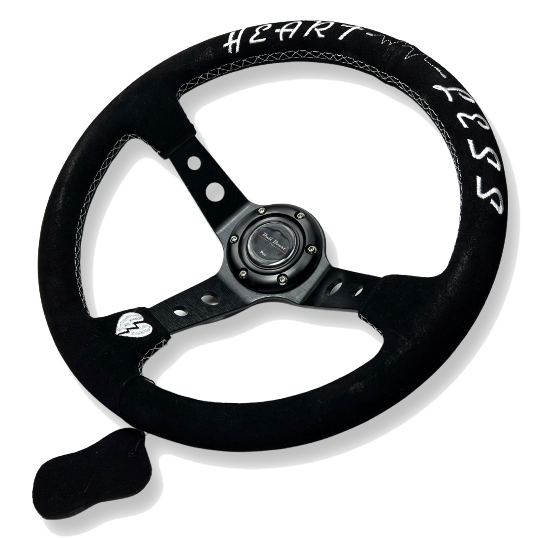 Suede Aluminum Steering Wheel + Billet Short Hub Adapter Kit For Civic Integra Accord