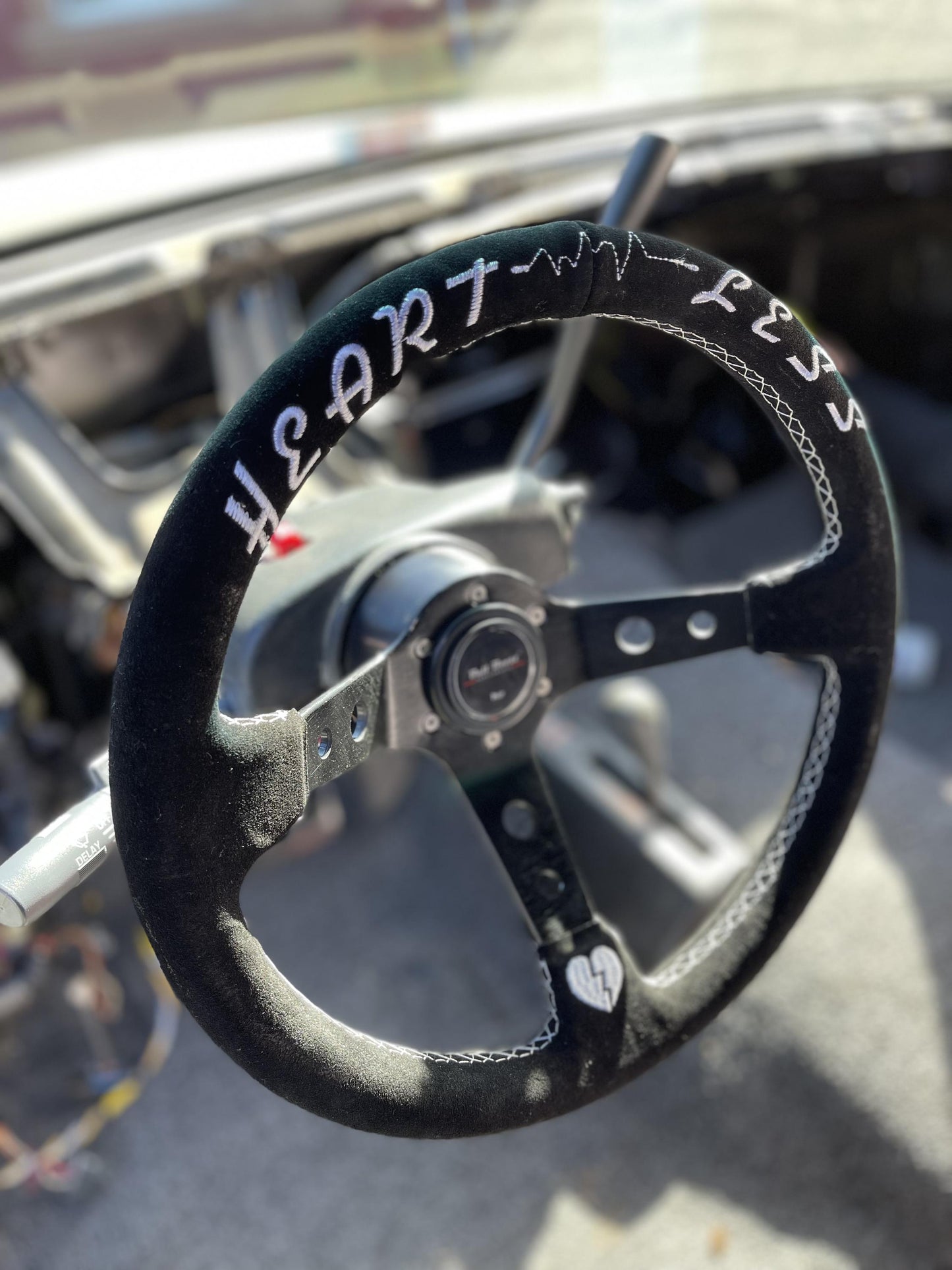 Suede Deep Dish Steering Wheel + Short Hub Adapter Kit For Dodge GM Buick Chevy
