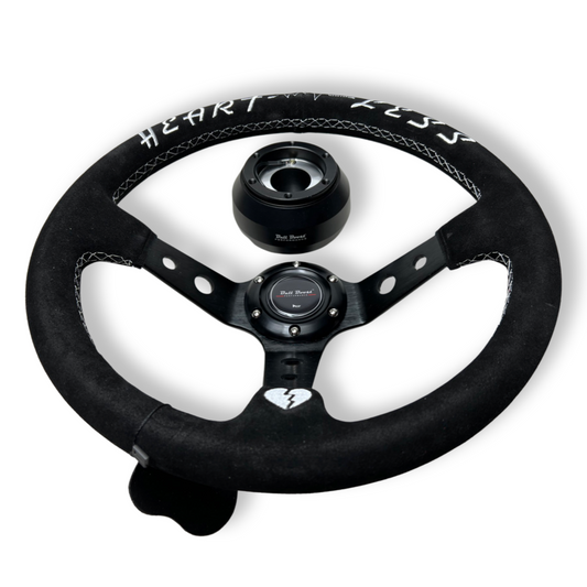 Suede Deep Dish Steering Wheel + Short Hub Adapter Kit For Toyota Camry Corolla