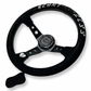 Universal 350mm 3"Deep Dish 6-Bolt Steering Wheel Black Suede Heartless