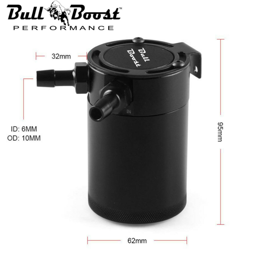 Billet Aluminum Baffled Oil Catch Can Reservoir Tank Racing 2-Port