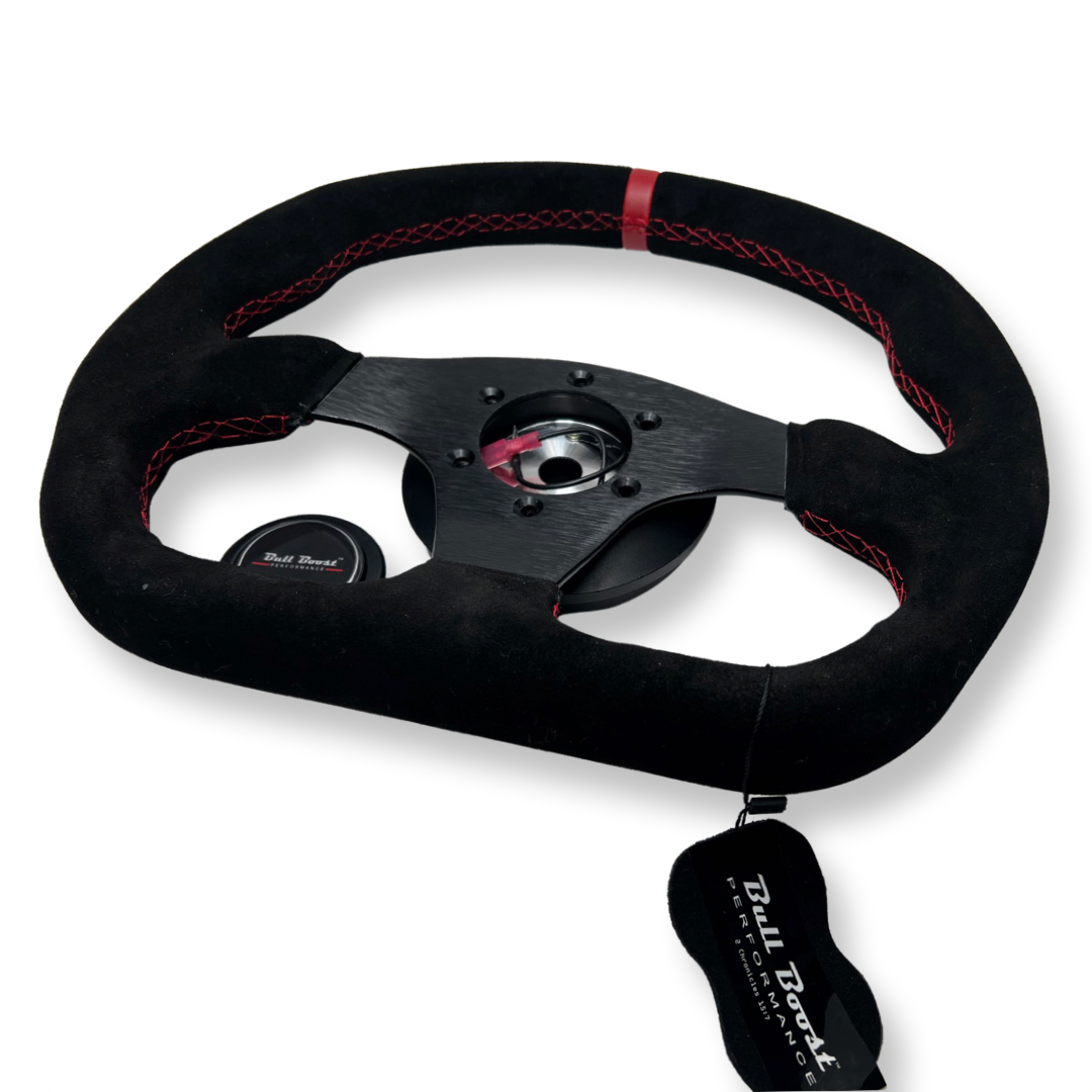 Suede Steering Wheel + Short Hub Adapter Kit For 02-07 Impreza WRX STI Legacy