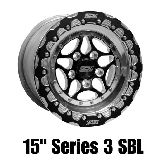 Belak Wheels Belak 15x11 GTR Rear Wheel (OEM Small Brake Kit Req) / 5x114.3 BP / Series 3 Wheel- Single Beadlock 15115114S4GTR-SBL