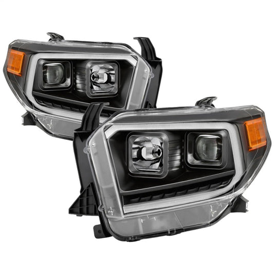 SPYDER xTune 14-17 Toyota Tundra DRL LED Light Bar Projector Headlights - Black (PRO-JH-TTU14-LB-BK) 9043024