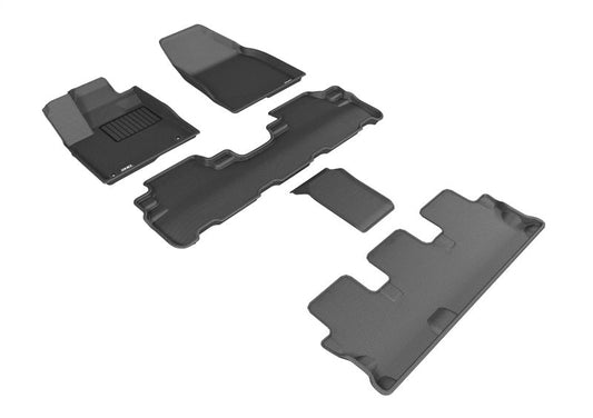 3D MAXpider 14-19 Toyota Highlander w/ Bucket 2nd Row Kagu Floormat Set (R1, R2, R3) - Black L1TY18201509