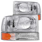 Anzo 2000-2004 Ford Excursion Crystal Headlights Chrome w/ LED 1pc